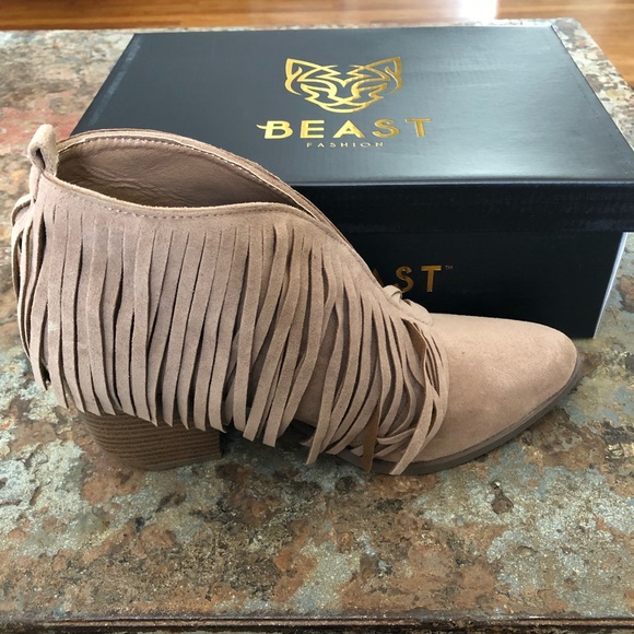 Fashion Beast Ankle Booties Faux Suede Slip On - Picture 6 of 8